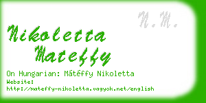 nikoletta mateffy business card