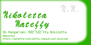 nikoletta mateffy business card